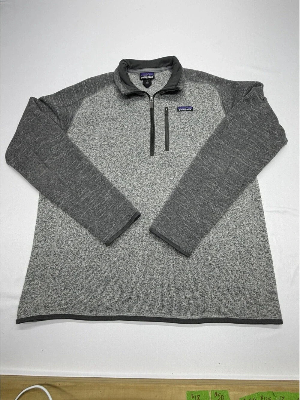 Patagonia Mens Better Sweater 1/4 Zip Fleece- Two Tone Gray- Size XL
